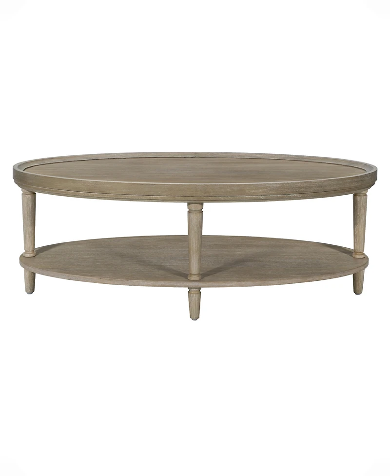 Martha Stewart Collection Ayanna 48" Wood Oval Coffee Table with Shelf