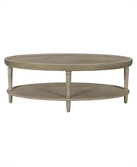 Martha Stewart Collection Ayanna 48" Wood Oval Coffee Table with Shelf