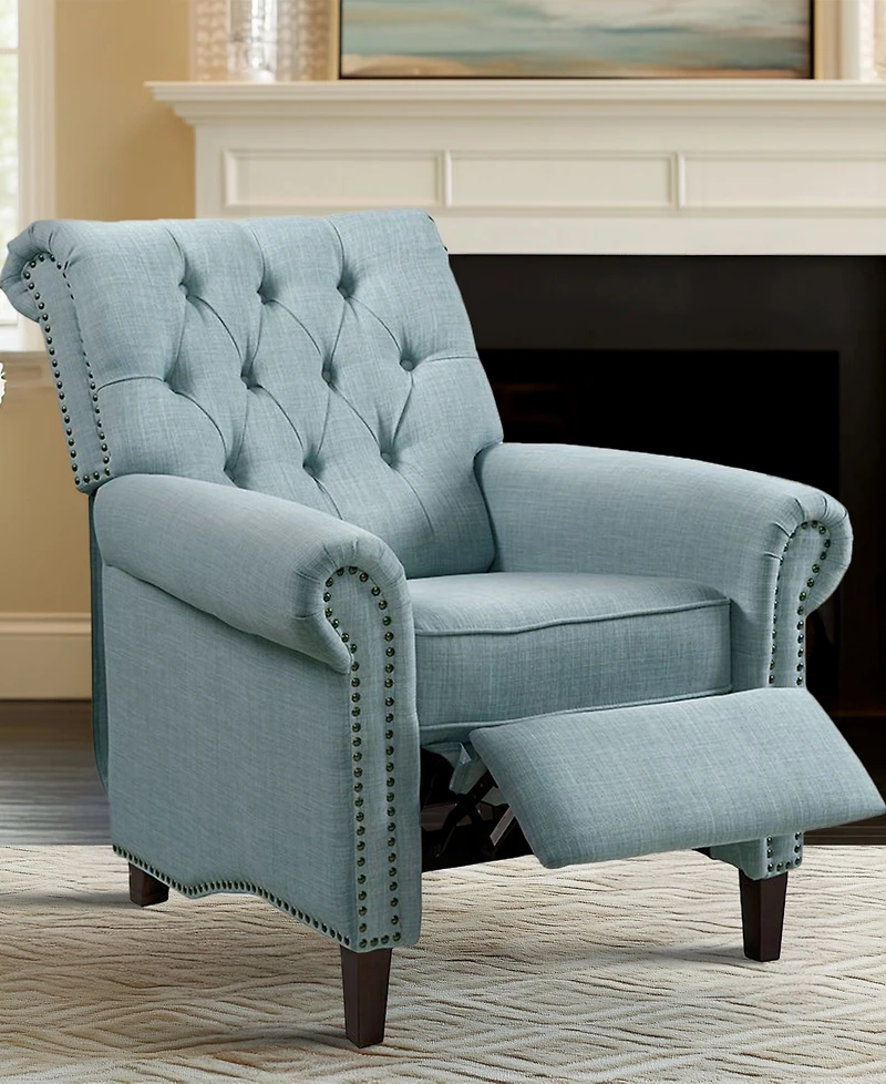 Madison Park Aidan 40.5" Fabric Upholstered Manual Push Back Recliner Chair