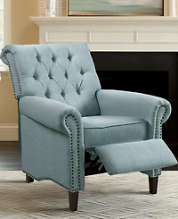 Madison Park Aidan 40.5" Fabric Upholstered Manual Push Back Recliner Chair