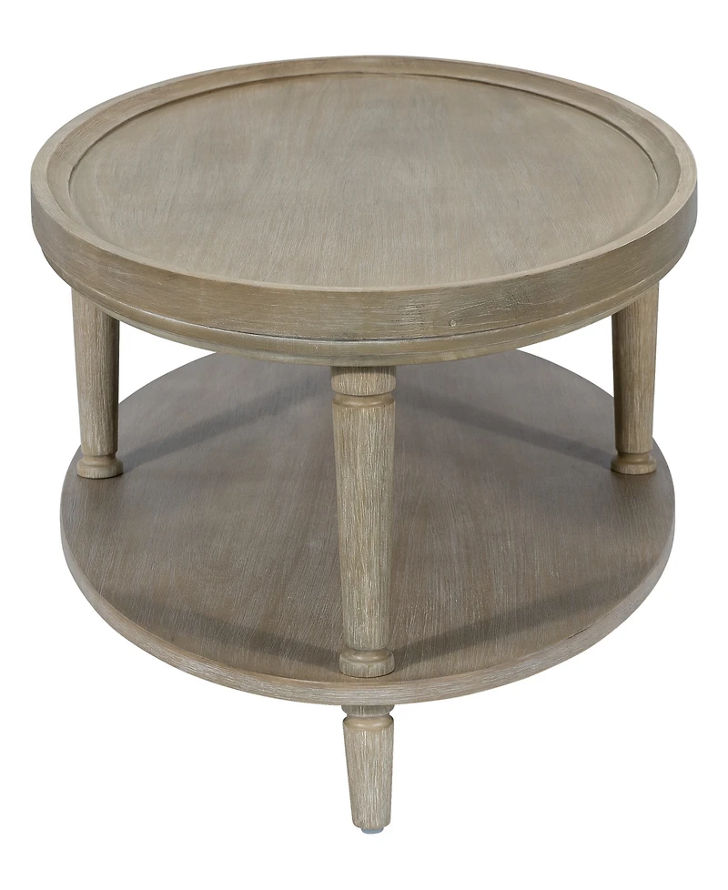 Martha Stewart Collection Ayanna 48" Wood Oval Coffee Table with Shelf