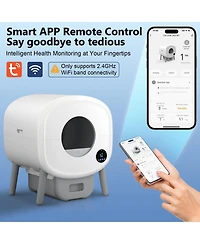 Cumrige Fumoi Self Cleaning Litter Box,Large Capacity Automatic Cat Litter Box Self Cleaning for Multiple Cats with App Control and Safety Protection