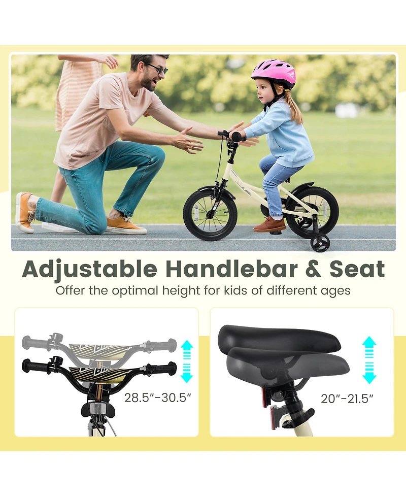 Slickblue Kids Bicycle Sport Style with Detachable Training Wheels Bike