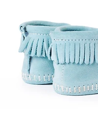 Minnetonka Baby Suede Back Flap Booties