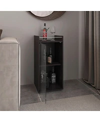 flynama Compact Minibar Cabinet with 2 Doors and Open Shelf