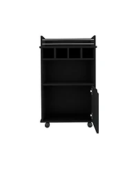 flynama 35 Inch Bar Cart with 2 Shelves, 4 Wine Cubbies and 1 Cabinet