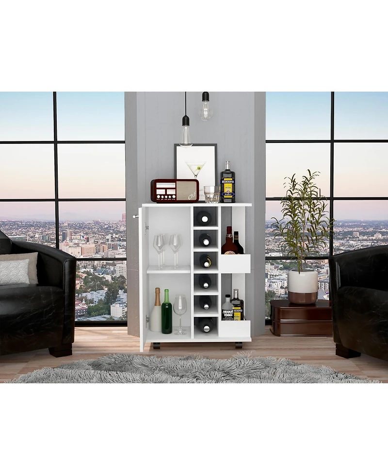 flynama Bar Cart with 2 External Shelves
