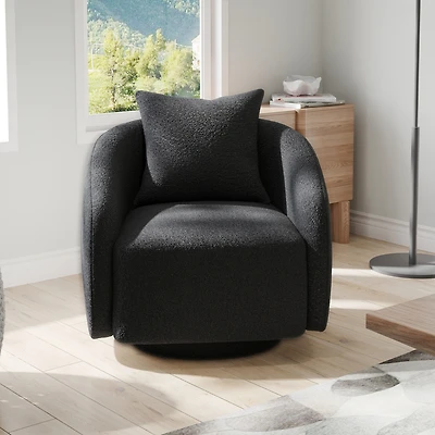 Boyel Living Swivel Barrel Chair Velvet Accent Armchair 360 Degree Club for Room Bedroom Reception