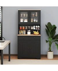 Sugift Pantry Cabinet with 2 Removable Shelves