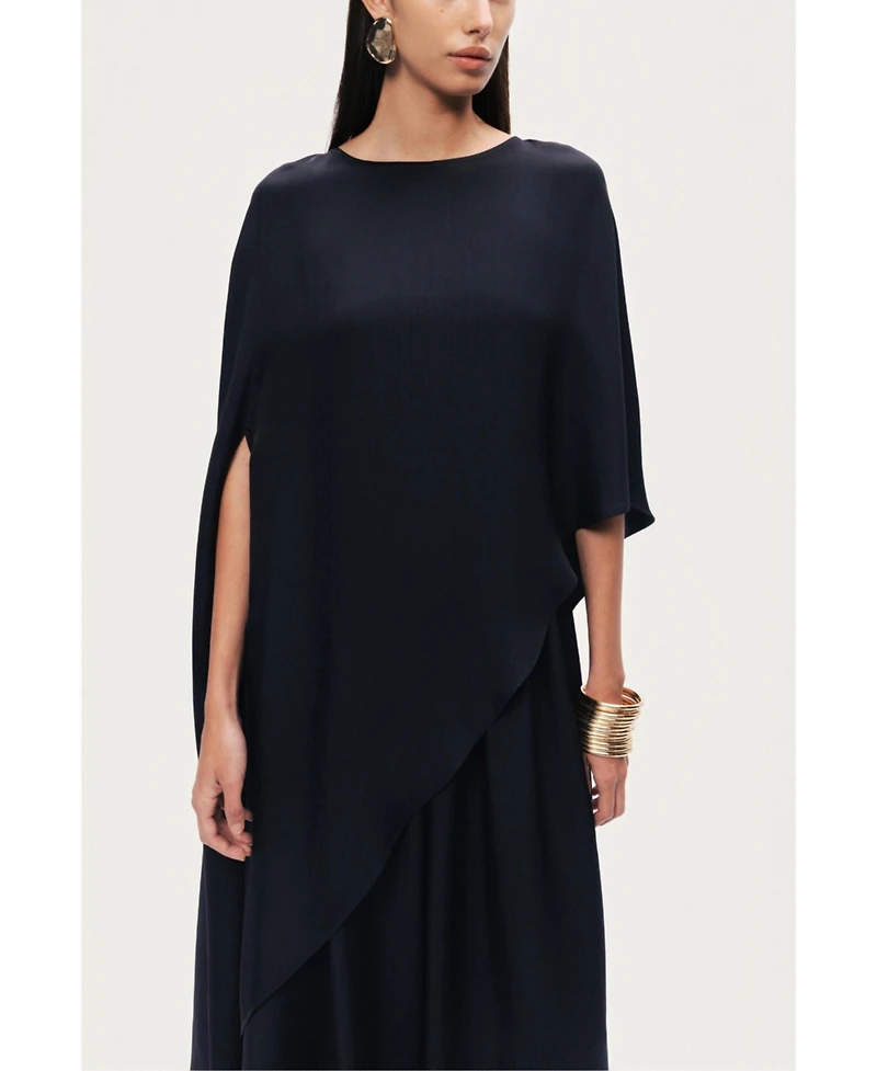 Nocturne Women's Draped Cape Blouse