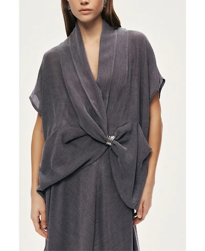 Nocturne Women's Draped Wrap Blouse
