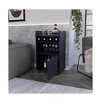 flynama Bar Cart for Living Room with Bottle Storage and Open Shelf