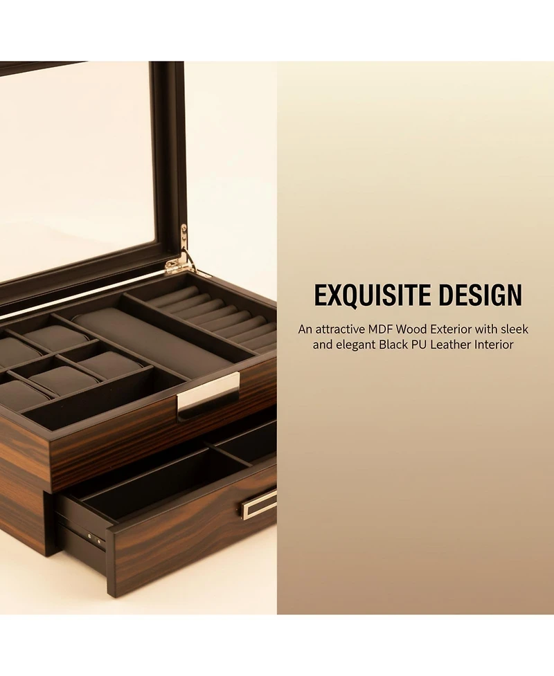 Yigii Executive Unisex Wood Valet Sunglasses Storage