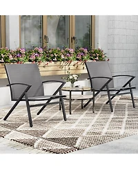 Slickblue Patio Chairs Set of 2 Lawn Chairs with Heavy Duty Metal Frame