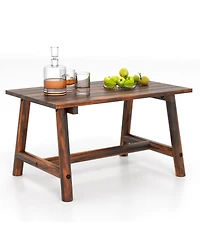 Slickblue Outdoor Table with Slatted Tabletop for Patio Garden Balcony