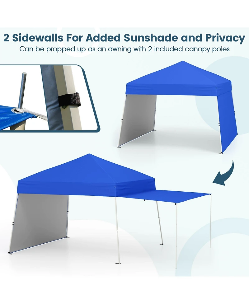 Slickblue Outdoor Canopy Tent Pop Up with Convertible Sidewalls
