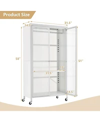 Gouun Closet with Dual Hanging Sections and Doors