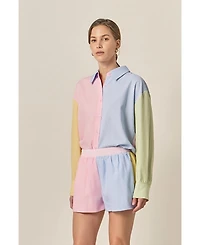 English Factory Women's Color Block Stripe Shirt