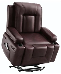 gaomon Power Lift Recliner Chair - Heat and Massage, Pu Leather Electric Lift Recliner for Elderly & Mobility Impaired, Adjustable Back and Legs