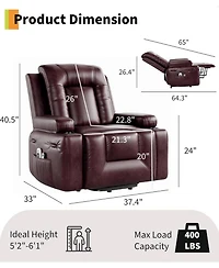 gaomon Power Lift Recliner Chair - Heat and Massage, Pu Leather Electric Lift Recliner for Elderly & Mobility Impaired, Adjustable Back and Legs