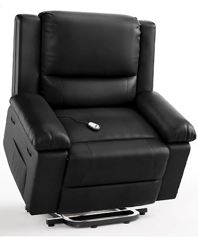 gaomon Electric Lift Recliner Chair - Heat and Massage, Pu Leather Power Lift Recliner for Elderly and Mobility Impaired, Adjustable Back and Legs
