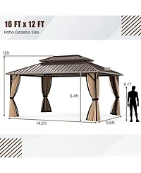 Slickblue Outdoor Hardtop Gazebo for Patio Lawn Garden Party Tent