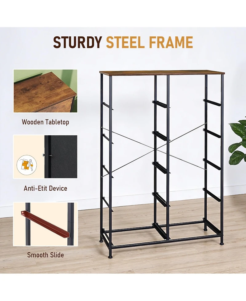 gaomon Home 10 Drawer Fabric Dresser, Steel Frame Storage Organizer with Wood Top.