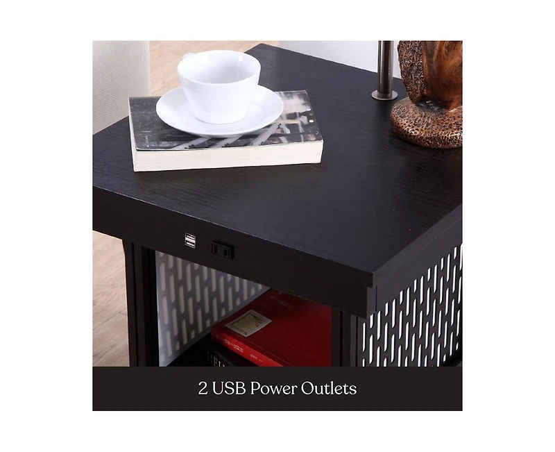 Madison Led Table & Lamp Combo with Charging Usb Ports, Set of 2