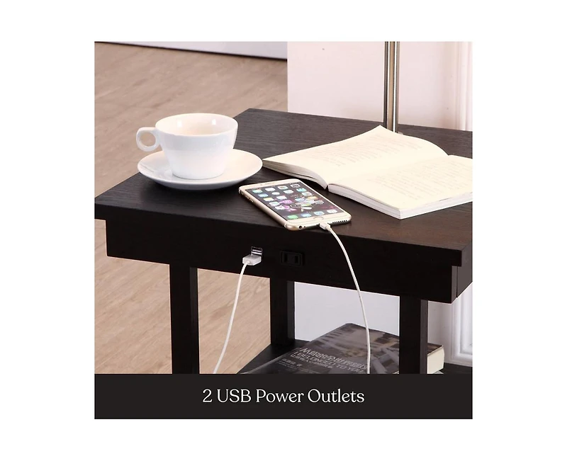 Madison Led Table & Lamp Combo with Charging Usb Ports, Set of 2