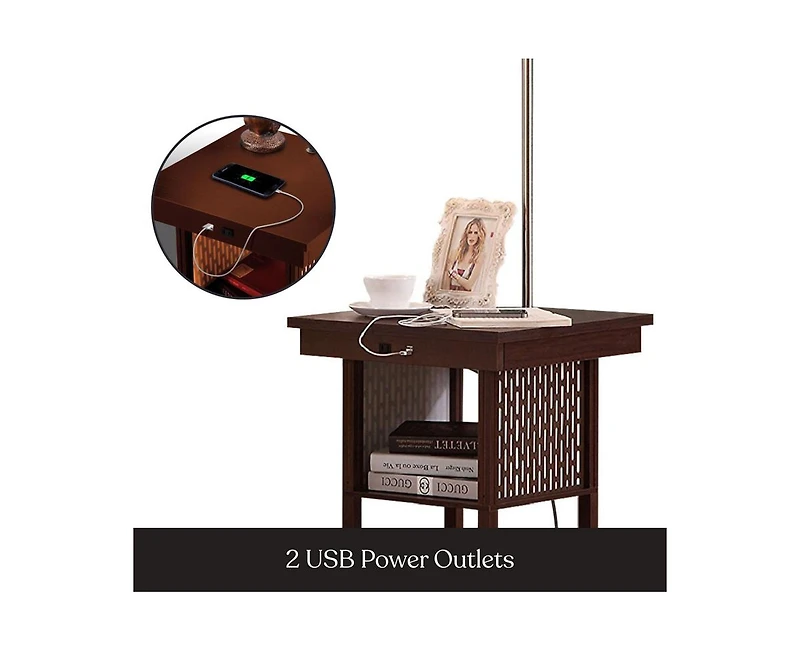Madison Led Table & Lamp Combo with Charging Usb Ports, Set of 2
