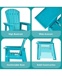 Sugift Patio Kids' Adirondack Chair with Ergonomic Backrest