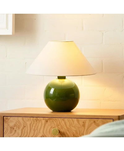 Fiona Classic Ceramic Led Table Lamp with Fabric Empire Shade