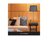 Brightech Madison Led Table & Lamp Combo Bundle with Usb and Wireless Charging Pad, Set of 2