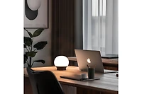 Wave Pendant Led Arc Standing Floor Lamp with Wicker Shade (81")