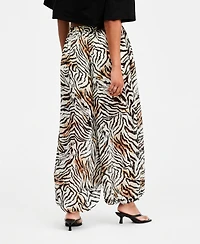 Bar Iii Women's Printed Pull-On Sheer Balloon Pants, Macy's Exclusive