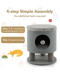 Cozito Cat Tree 3-in-1 Condo Stool with Scratching Posts Toy