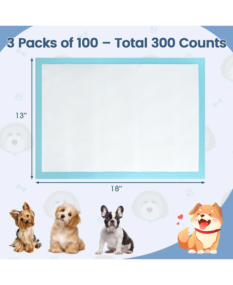 Cozito Puppy Pads 300 Count 18x13 inch 6 Layer Leak Proof