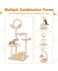 Cozito Cat Tower 4-in-1 Large Wooden with Space Capsule Nest