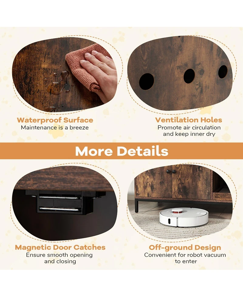 Cozito Cat Litter Box Enclosure 57 in Tall Storage Scratcher