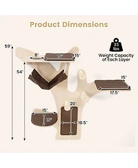 Cozito Cat Tower Wall-Mounted Shelves Furniture with Perch