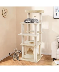 Cozito Cat Tree 58 inch with Swaying Aerial Condo and Perch Bed