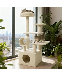 Cozito Cat Tree 48 in Multi-Level with Large Condo and Perch