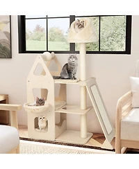 Cozito Cat Tree Multi-Level with Sisal Scratching Posts Plush