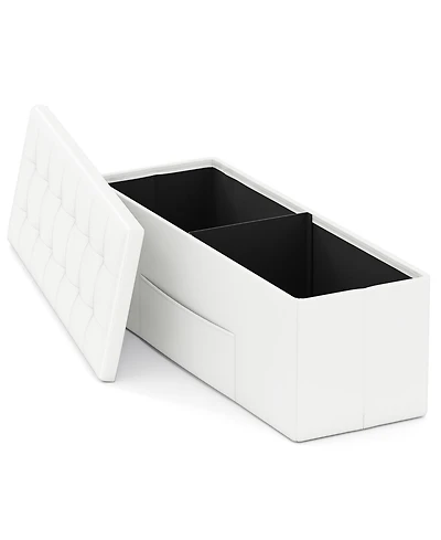 Gouun 43-Inch Folding Storage Ottoman Bench with Foot Rest