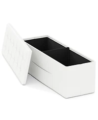 Gouun 43-Inch Folding Storage Ottoman Bench with Foot Rest