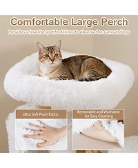 Cozito Cat Tree 30.5 in Modern with Real Wood Branches and Condo