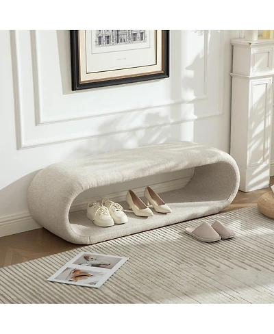 Streamdale Furniture Chenille Upholstered Bench with Iron Frame