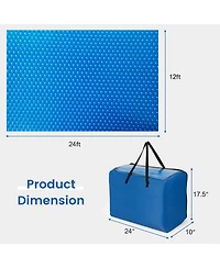 Sugift 12 x 24 Feet Rectangle Swimming Pool Cover 12-mil Heat Retaining Pool Solar Blanket with Carrying Bag