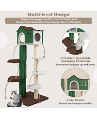 Cozito Cat Tree Multi-Level with Condo and Anti-Tipping Device