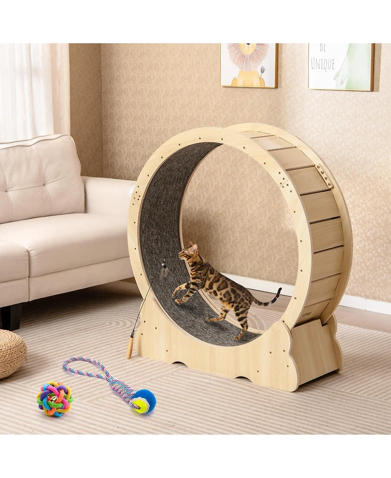 Cozito Cat Exercise Wheel 40 inch with Lockable Carpeted Runway